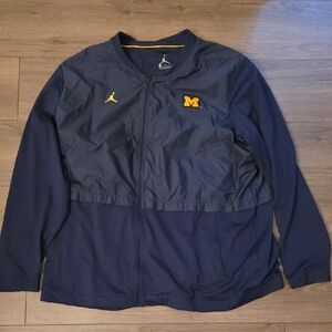 Jordan Men's Blue and Gold Michigan Varsity Jacket